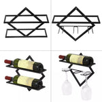 Porte-bouteilles mural pour cuisine, salle à manger, porte-verres à vin suspendu, bouteille de vin, verre suspendu