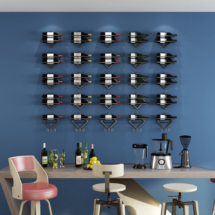 Porte-bouteilles mural pour cuisine, salle à manger, porte-verres à vin suspendu, bouteille de vin, verre suspendu