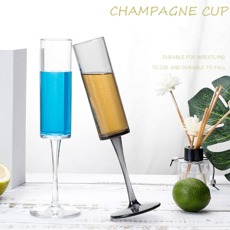 Flûtes à champagne ménagères en acrylique 165 ml, noir, transparent