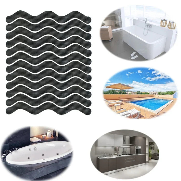 24 pcs / sac autocollants antidérapants ondulés pour baignoire, 1,3 x 18cm