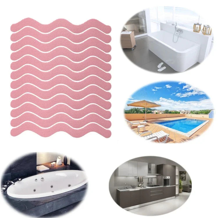 24 pcs / sac autocollants antidérapants ondulés pour baignoire, 1,3 x 18cm
