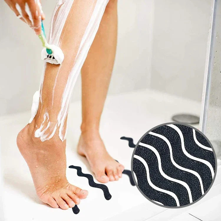 24 pcs / sac autocollants antidérapants à motif gravier ondulé pour baignoire, 1,3 x 18cm