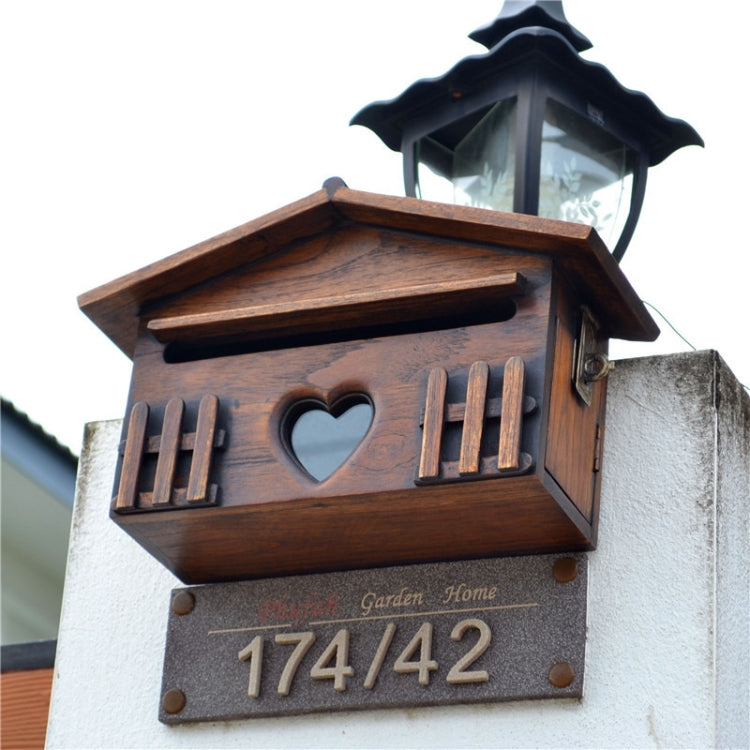 Boîte aux lettres murale extérieure en bois pour bureau, boîte aux lettres en bois