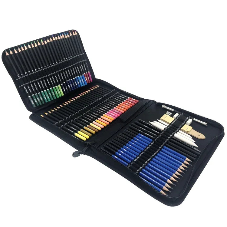 Set de 95 PCS Crayons de Couleur Oily Yover, Ensemble de Crayons de Croquis et de Peinture, 95 PCS / Set