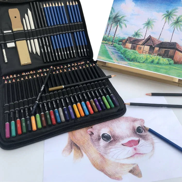 Set de 95 PCS Crayons de Couleur Oily Yover, Ensemble de Crayons de Croquis et de Peinture, 95 PCS / Set