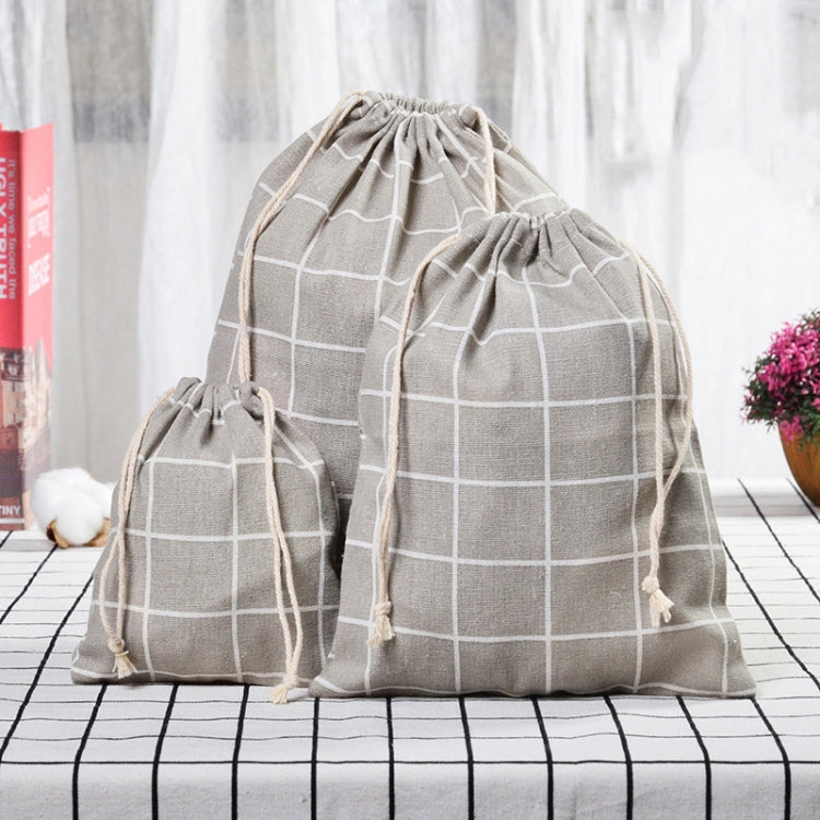 Sac de rangement en coton et lin avec cordon, petit+moyen+grand