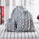 Sac de rangement en coton et lin avec cordon, petit+moyen+grand
