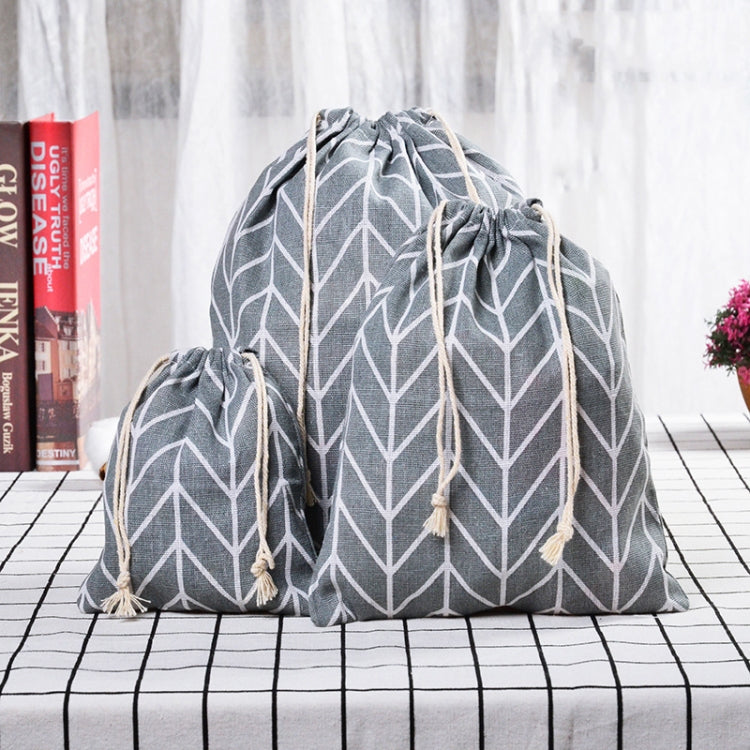 Sac de rangement en coton et lin avec cordon, petit+moyen+grand