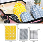 Sac de rangement en coton et lin avec cordon, petit+moyen+grand