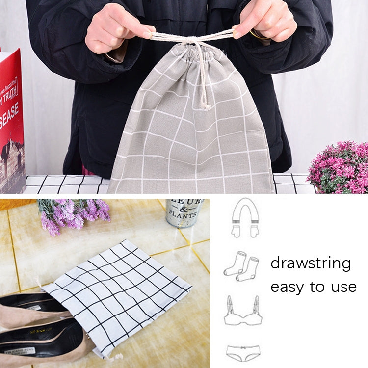 Sac de rangement en coton et lin avec cordon, petit+moyen+grand
