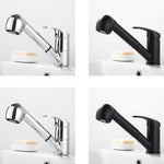 Robinet de lavabo télescopique chaud et froid, en cuivre chromé, cuivre noir, alliage de zinc chromé, alliage de zinc noir