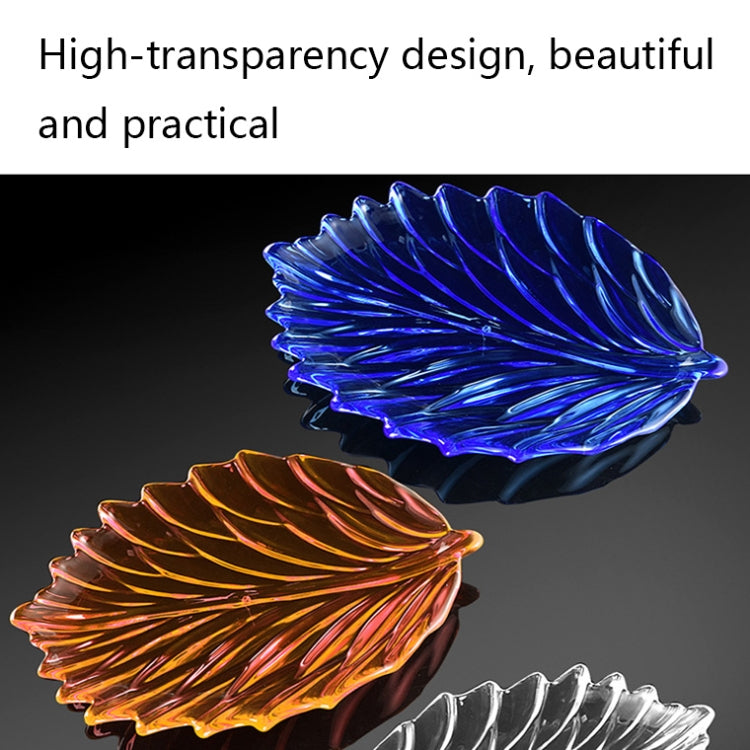 Plateau et étagère à fruits en acrylique en forme de feuille, Style : Plat (Transparent), Plat (Bleu), Plat (Ambre), Plat (Violet), Étagère (Dorée), Étagère (Noire)