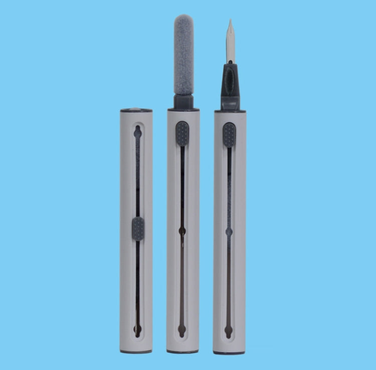 5 stylos de nettoyage télescopiques portables de deuxième génération pour casque et brosse à clavier, 5 pièces blanc, 5 pièces noir