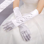 1 paire Gants de mariée en satin longs vintage voyage écran solaire robe de mariée gants