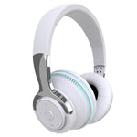 Casque Bluetooth sans fil à carte pliable et rétractable avec caisson de basses lumineux et coloré H2, noir, bleu, blanc, rouge