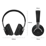 Casque Bluetooth sans fil à carte pliable et rétractable avec caisson de basses lumineux et coloré H2, noir, bleu, blanc, rouge