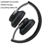 Casque Bluetooth sans fil à carte pliable et rétractable avec caisson de basses lumineux et coloré H2, noir, bleu, blanc, rouge
