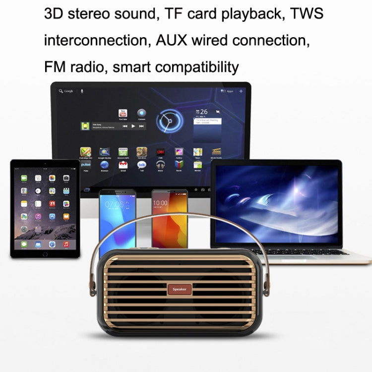 Enceinte Bluetooth Portable Extérieure Double X7 Rétro, Blanc, Bleu, Noir, Rouge, Vert