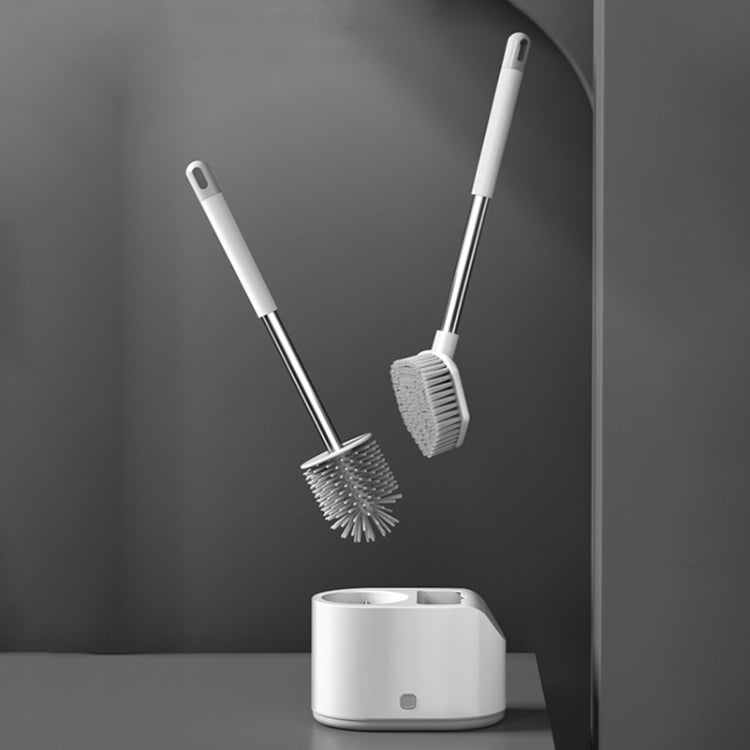 MT2 Brosse WC Double Tête Silicone, Modèle à Poser, Modèle Mural
