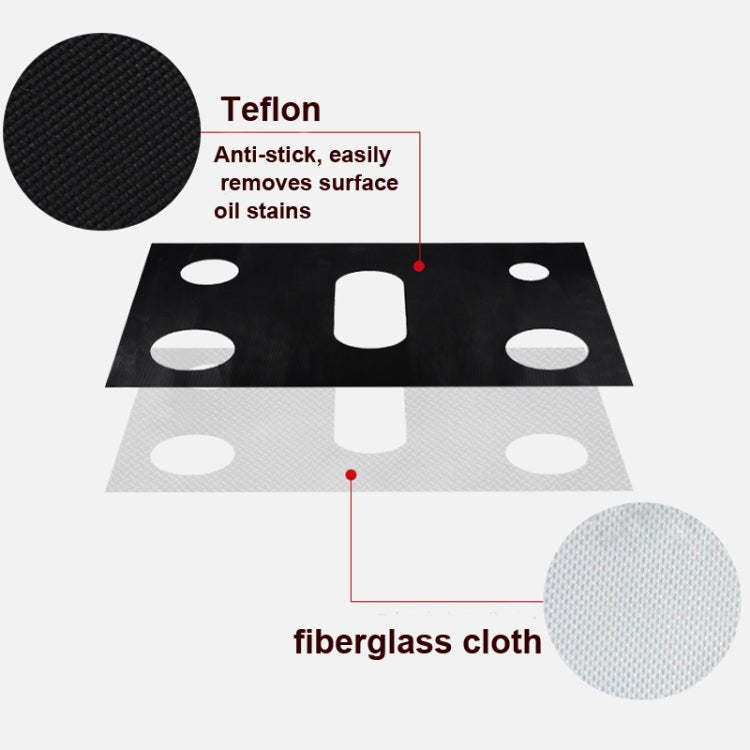 Coussin de protection en téflon anti-éclaboussures pour cuisinière à gaz 5 feux, 0,2 mm, 0,3 mm, 0,4 mm
