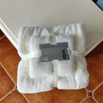 Serviette de bain + ensemble de serviettes en polaire corail, Blanc, Rose, Bleu, Marron, Cyan