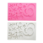 Moule en silicone en argile pour chocolat à faire soi-même, motif visage étoile lune, rose, gris