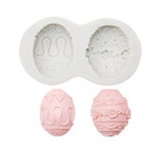 2 moules en silicone pour argile de cuisson au chocolat, spécification : trois lapins, trois lapins, double œuf, lapin carotte, lapin bouquet