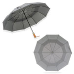 PARACHASE Parapluie automatique pliant d'affaires coupe-vent à double couche à dix baleines, Gris, Noir, Marine, Kaki