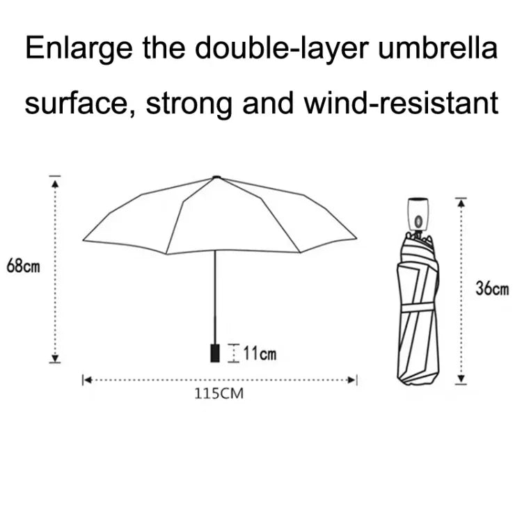 PARACHASE Parapluie automatique pliant d'affaires coupe-vent à double couche à dix baleines, Gris, Noir, Marine, Kaki