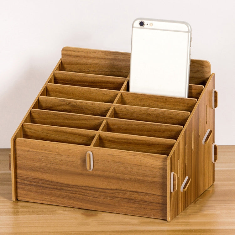 Boîte de rangement mobile pour téléphone de bureau, conférence, salle de classe D-86, Style :, 12 cases (Noyer), 12 cases (Chêne), 24 cases (Noyer), 36 cases (Noyer), 36 cases (Chêne), 48 cases (Noyer), 48 cases (Chêne), 60 cases (Noyer), 60 cases (Chêne)