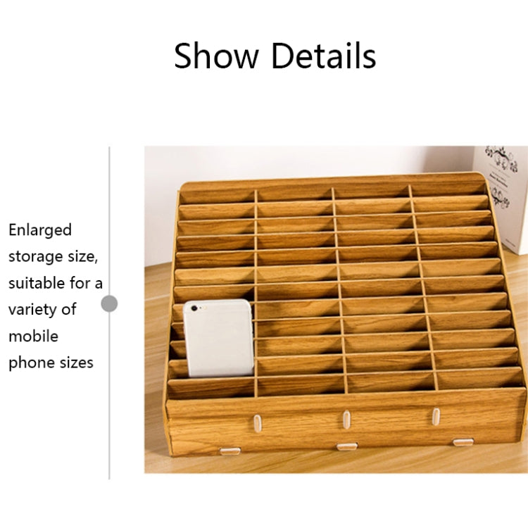 Boîte de rangement mobile pour téléphone de bureau, conférence, salle de classe D-86, Style :, 12 cases (Noyer), 12 cases (Chêne), 24 cases (Noyer), 36 cases (Noyer), 36 cases (Chêne), 48 cases (Noyer), 48 cases (Chêne), 60 cases (Noyer), 60 cases (Chêne)