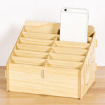Boîte de rangement mobile pour téléphone de bureau, conférence, salle de classe D-86, Style :, 12 cases (Noyer), 12 cases (Chêne), 24 cases (Noyer), 36 cases (Noyer), 36 cases (Chêne), 48 cases (Noyer), 48 cases (Chêne), 60 cases (Noyer), 60 cases (Chêne)