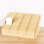 Boîte de rangement mobile pour téléphone de bureau, conférence, salle de classe D-86, Style :, 12 cases (Noyer), 12 cases (Chêne), 24 cases (Noyer), 36 cases (Noyer), 36 cases (Chêne), 48 cases (Noyer), 48 cases (Chêne), 60 cases (Noyer), 60 cases (Chêne)