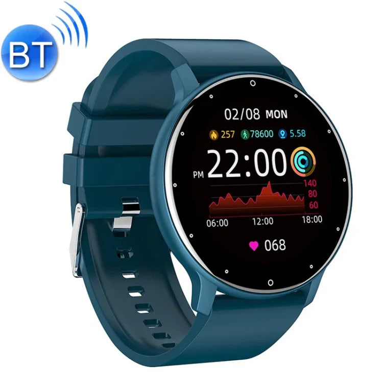 Montre de sport connectée ZL02 avec surveillance de la fréquence cardiaque, de la pression artérielle et de l'oxygénation, podomètre, Bluetooth sans fil, bleu, noir, rose, or