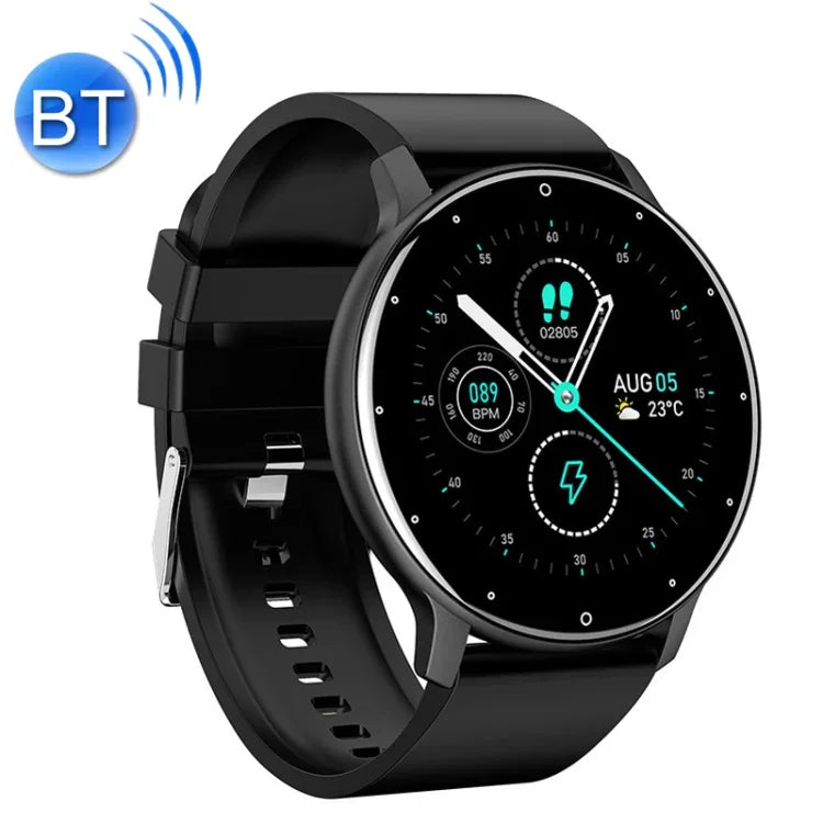 Montre de sport connectée ZL02 avec surveillance de la fréquence cardiaque, de la pression artérielle et de l'oxygénation, podomètre, Bluetooth sans fil, bleu, noir, rose, or