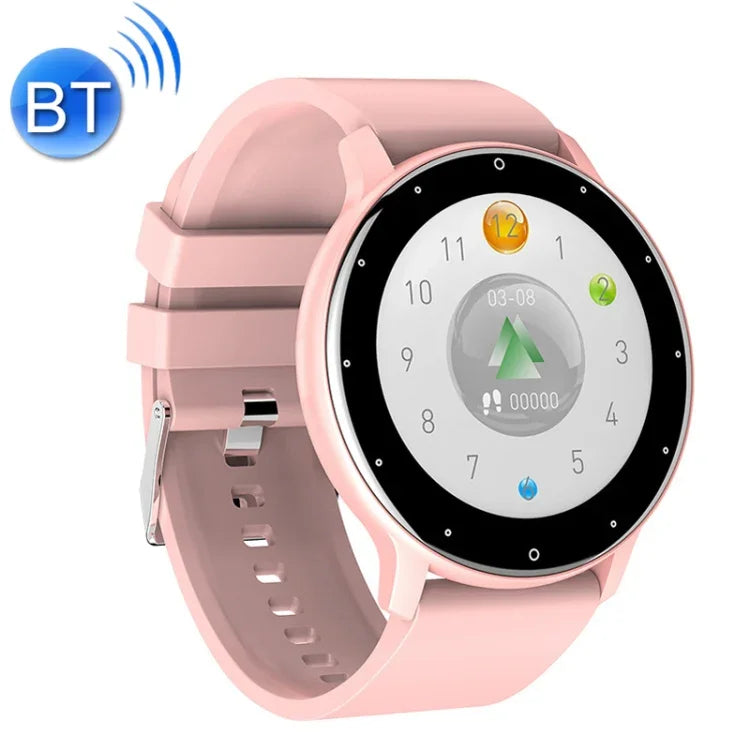 Montre de sport connectée ZL02 avec surveillance de la fréquence cardiaque, de la pression artérielle et de l'oxygénation, podomètre, Bluetooth sans fil, bleu, noir, rose, or