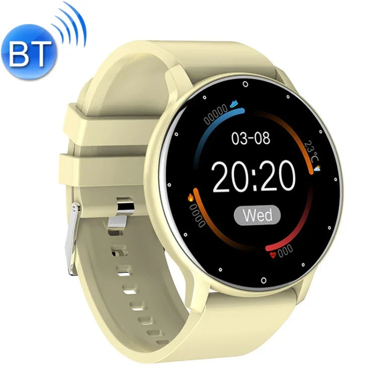 Montre de sport connectée ZL02 avec surveillance de la fréquence cardiaque, de la pression artérielle et de l'oxygénation, podomètre, Bluetooth sans fil, bleu, noir, rose, or