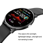 Montre de sport connectée ZL02 avec surveillance de la fréquence cardiaque, de la pression artérielle et de l'oxygénation, podomètre, Bluetooth sans fil, bleu, noir, rose, or