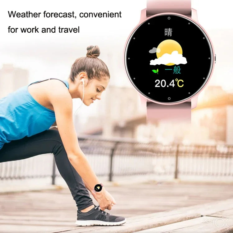 Montre de sport connectée ZL02 avec surveillance de la fréquence cardiaque, de la pression artérielle et de l'oxygénation, podomètre, Bluetooth sans fil, bleu, noir, rose, or