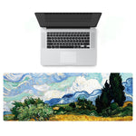 Am002 Grand tapis de souris en caoutchouc pour bureau avec peinture à l'huile, bords cousus 300x800x4mm, sans bords cousus 400x900x1.5mm, bords cousus 400x900x3mm, bords cousus 400x900x2mm, bords cousus 300x800x2mm