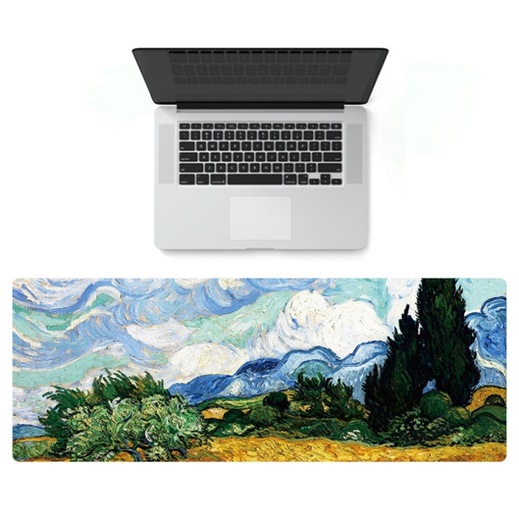 Am002 Grand tapis de souris en caoutchouc pour bureau avec peinture à l'huile, bords cousus 300x800x4mm, sans bords cousus 400x900x1.5mm, bords cousus 400x900x3mm, bords cousus 400x900x2mm, bords cousus 300x800x2mm
