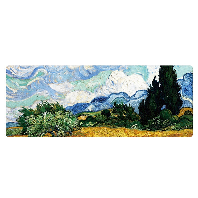 Am002 Grand tapis de souris en caoutchouc pour bureau avec peinture à l'huile, bords cousus 300x800x5mm, bords cousus 400x900x4mm, bords cousus 400x900x5mm, sans bords cousus 300x800x1.5mm, bords cousus 300x800x3mm