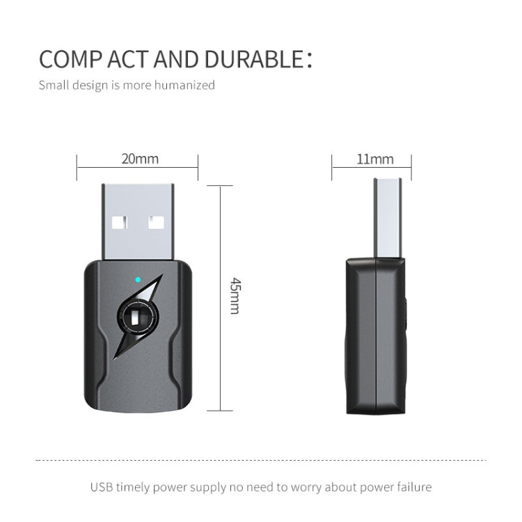 Émetteur Bluetooth 5.0 Récepteur AUX Adaptateur audio USB double sortie pour ordinateur, M136