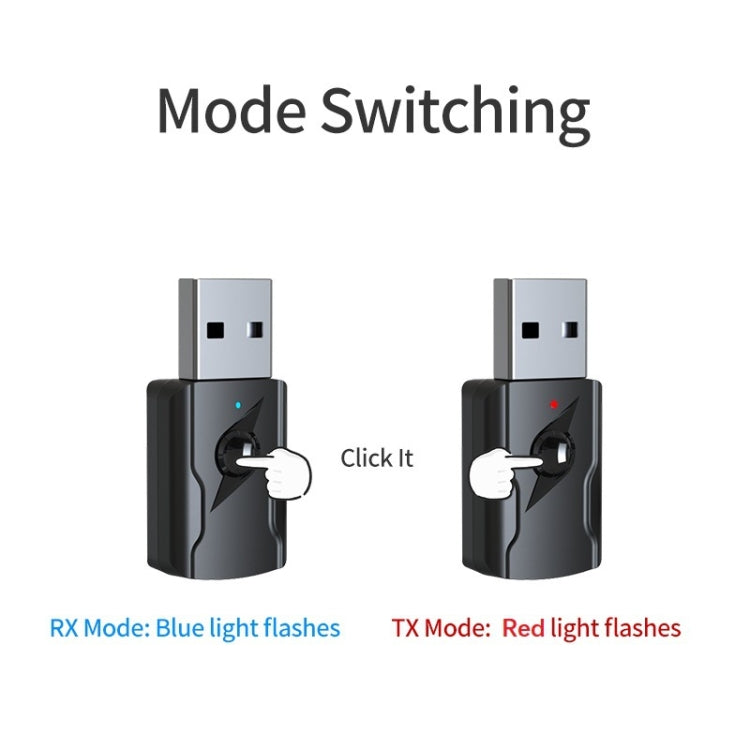 Émetteur Bluetooth 5.0 Récepteur AUX Adaptateur audio USB double sortie pour ordinateur, M136