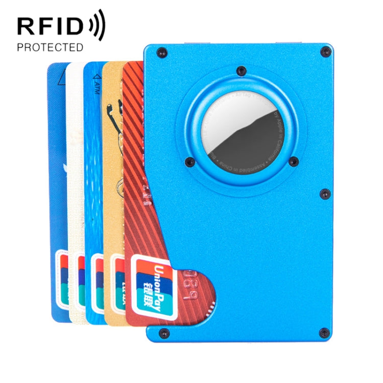 Porte-cartes Tracker Antivol RFID pour AirTag 2e génération / AirTag 1re génération, bleu, noir, gris, argent
