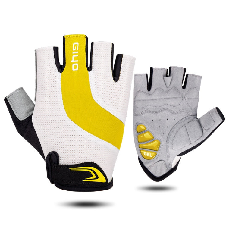 GIYO S-14 Gants de Vélo Mi-Doigts, Gants à Coussinet de Paume Absorbant les Chocs en GEL, S, M, L, XL, XXL