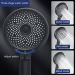 Pommeau de douche portatif en silicone suralimenté, Style :, Blanc, Noir, Argent, Blanc+Tuyau souple+Support en aluminium, Noir+Tuyau souple+Support en aluminium, Argent+Tuyau souple+Support en aluminium