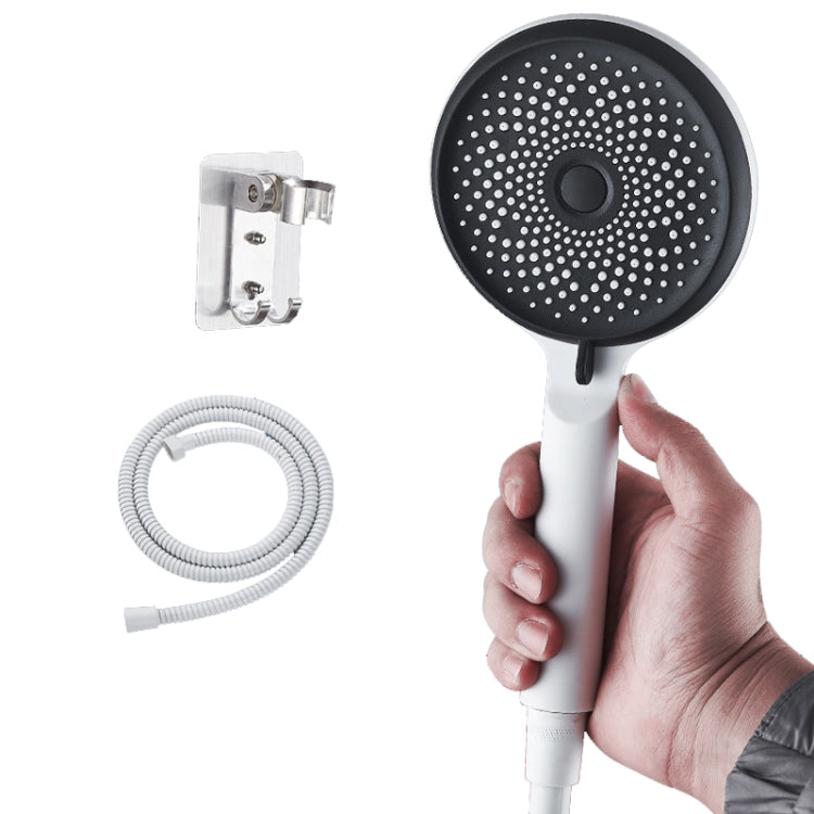 Pommeau de douche portatif en silicone suralimenté, Style :, Blanc, Noir, Argent, Blanc+Tuyau souple+Support en aluminium, Noir+Tuyau souple+Support en aluminium, Argent+Tuyau souple+Support en aluminium