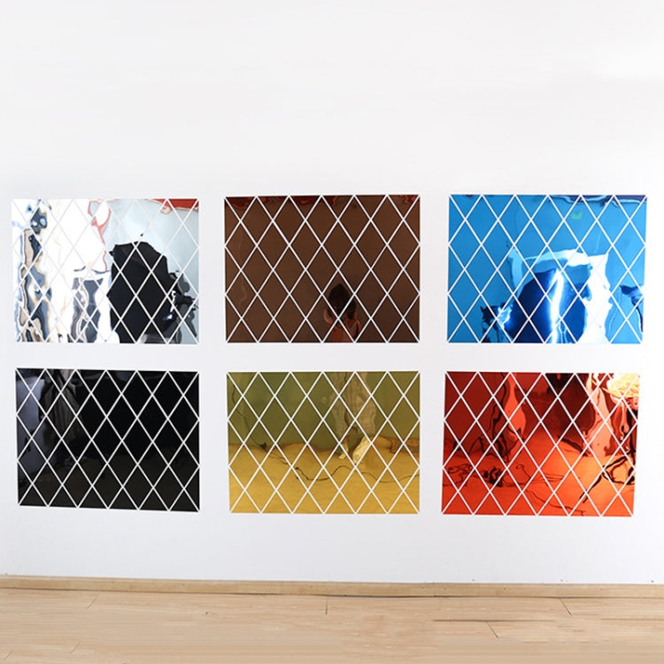 Autocollants décoratifs de miroir en acrylique à motif losange, doré petit, doré moyen, doré grand, argenté petit, argenté moyen, argenté grand, noir petit, noir moyen, noir grand, marron petit, marron moyen, marron grand, bleu petit, bleu moy...