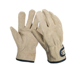 CLS Gants de protection de barbecue, résistants à la chaleur, en cuir de vachette, Kaki, Gris argenté